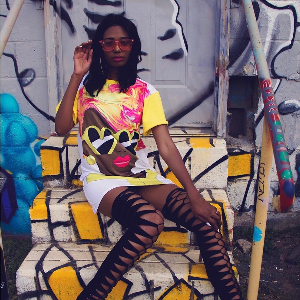 Fashion Nova comic T-shirt dress